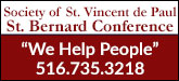 Society of St. Vincent de Paul, St. Bernard Conference Sponsorship Banner